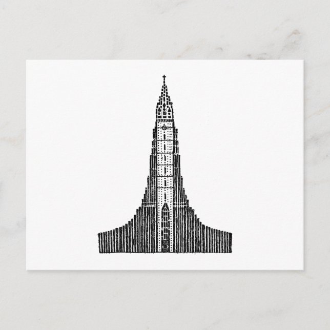 Island Cathedral (Hallgrimskirkja) Vykort (Framsida)