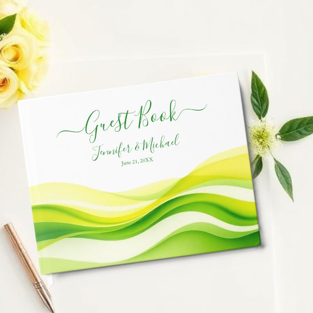 Island Citrus Grön och Gul Gästböcker (Island Citrus Green and Yellow Guest Book)