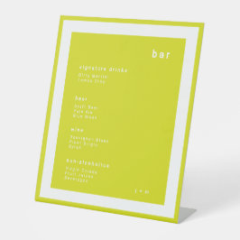 Island citrus minimalist wedding Bar Pedestal Sign