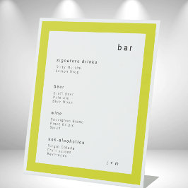 Island Citrus minimalist wedding Bar Pedestal Sign