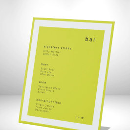 Island Citrus minimalist wedding Bar Pedestal Sign