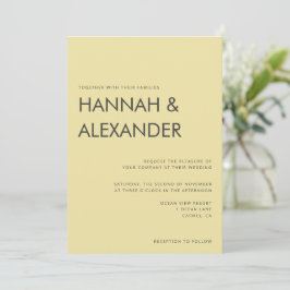 Island Citrus Yellow Wedding Invitation Inbjudningar