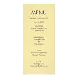 Island Citrus Yellow Wedding Menu - Easy Edit Reklamkort