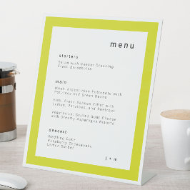 Island Citrus yellow wedding menu Pedestal Sign