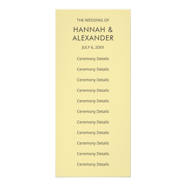 Island Citrus Yellow Wedding Program (Framsidan)