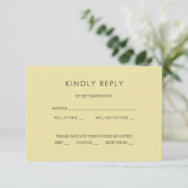 Island Citrus Yellow Wedding RSVP Card Inbjudningar