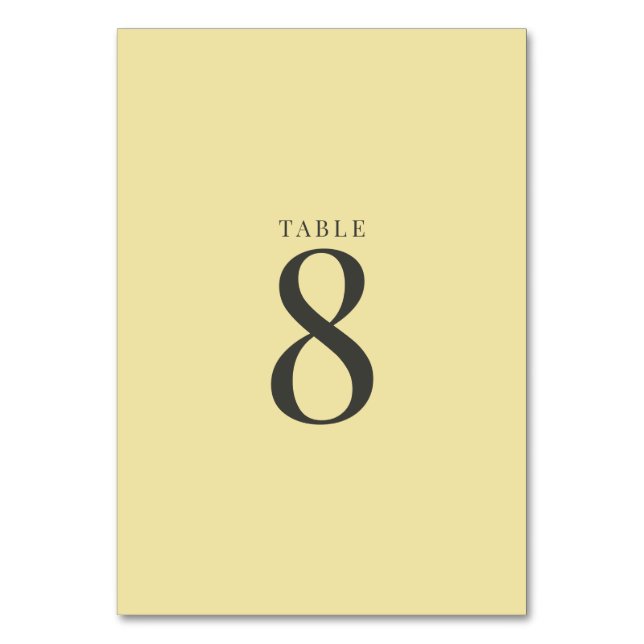 Island Citrus Yellow Wedding Table Numbers Bordsnummer (Framsidan)