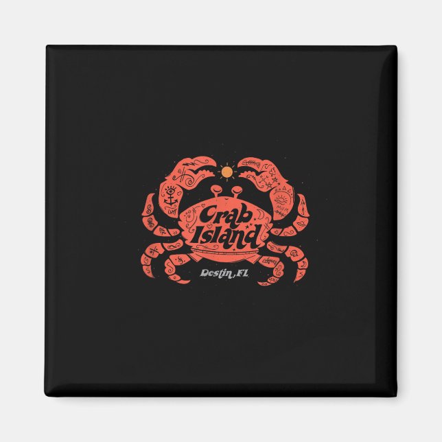 Island Crab Sandbar Hangout i Destin Florida Fl C Magnet (Framsidan)