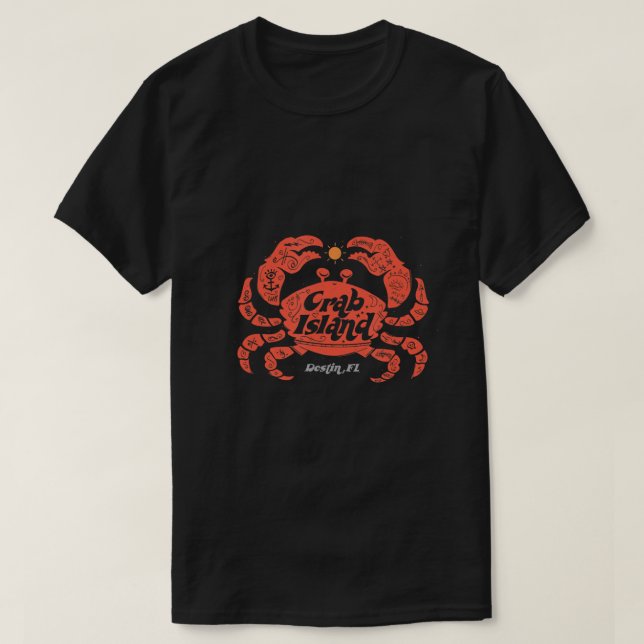 Island Crab Sandbar Hangout i Destin Florida FL C T Shirt (Design framsida)