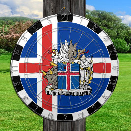 Island Dartboard, speltavla, isländsk Flagga Darttavla