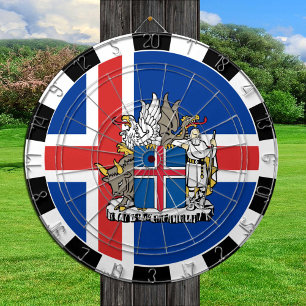 Island Dartboard, speltavla, isländsk Flagga Darttavla