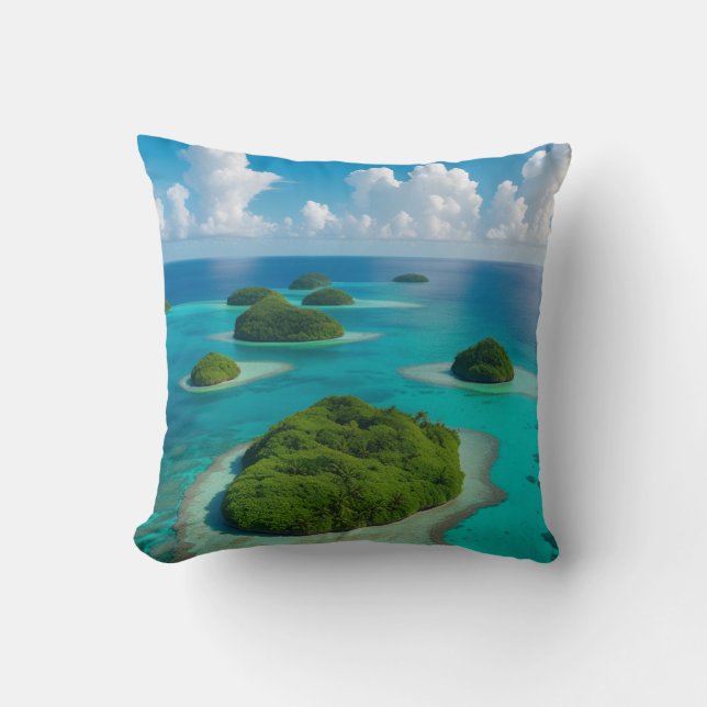 "Island Dreams: Tropical Archipelago Kudde (Framsida)