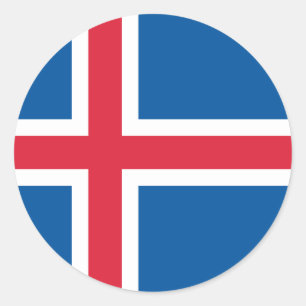 Island flagga - fästmärke runt klistermärke