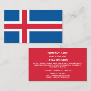 Island, Flagga, Flagga av Island Visitkort