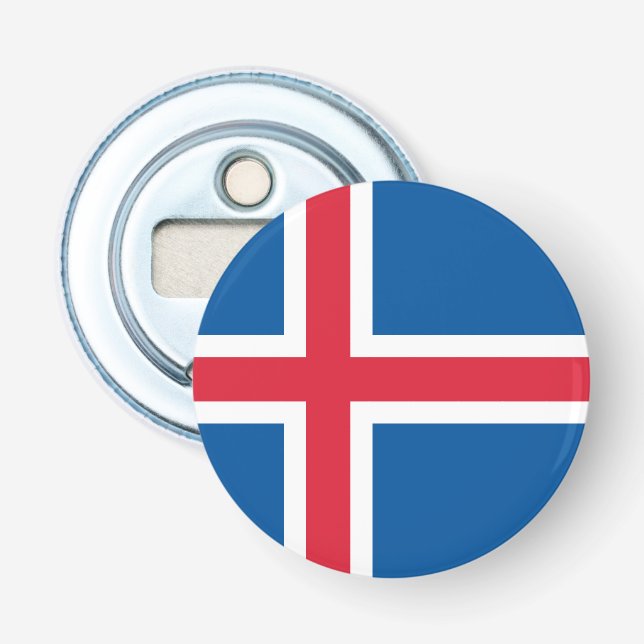 ISLAND FLAGGA - FLASKÖPPNARE (Framsidan)