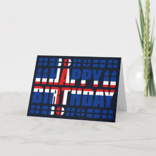 Island Flagga-födelsedagskort Kort