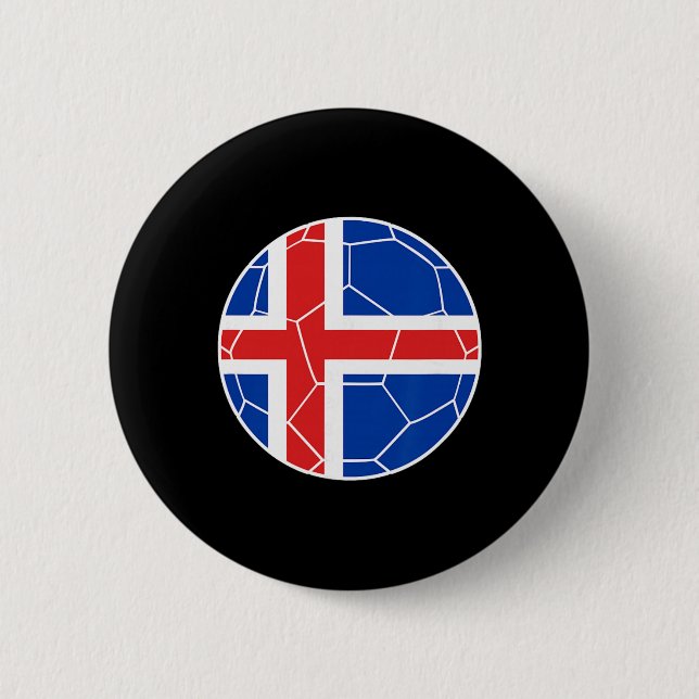 Island Flagga Fotboll Island Fotboll  Knapp (Framsida)