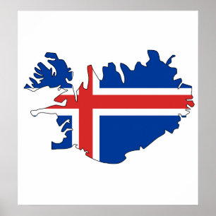 Island Flagga fullt storlek Poster