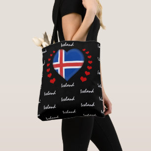 Island Flagga & Heart Islands Flagga /sport Tygkasse