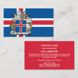 Island Flagga & Jacka av Arm, Flagga av Island Visitkort