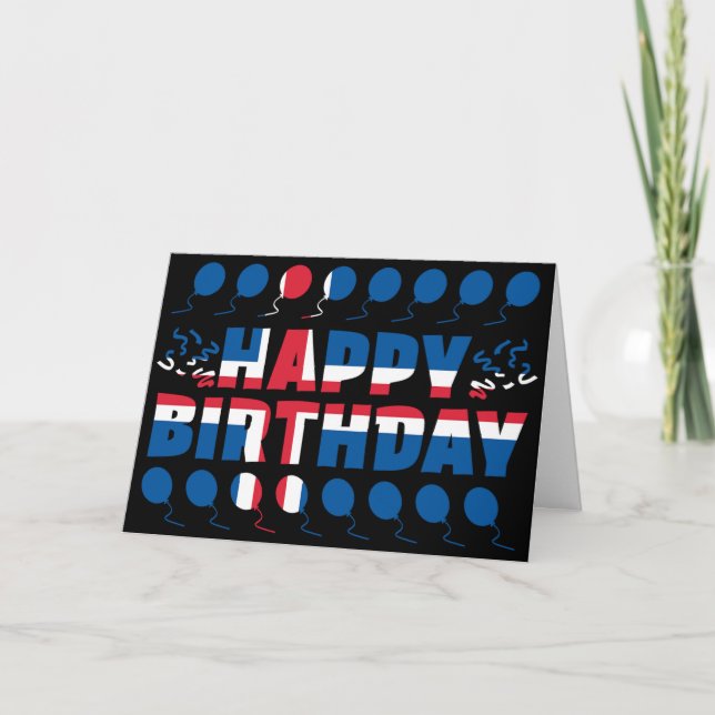 Island Flagga Patriotic Birthday Kort (Framsida)