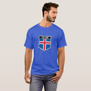 Island Flagga Shield T-Shirt