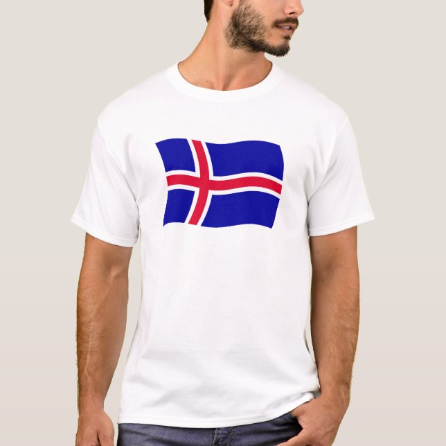 Island Flagga Shirt Tee Shirt (Framsida)