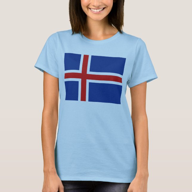 Island Flagga x Karta T-Shirt (Framsida)