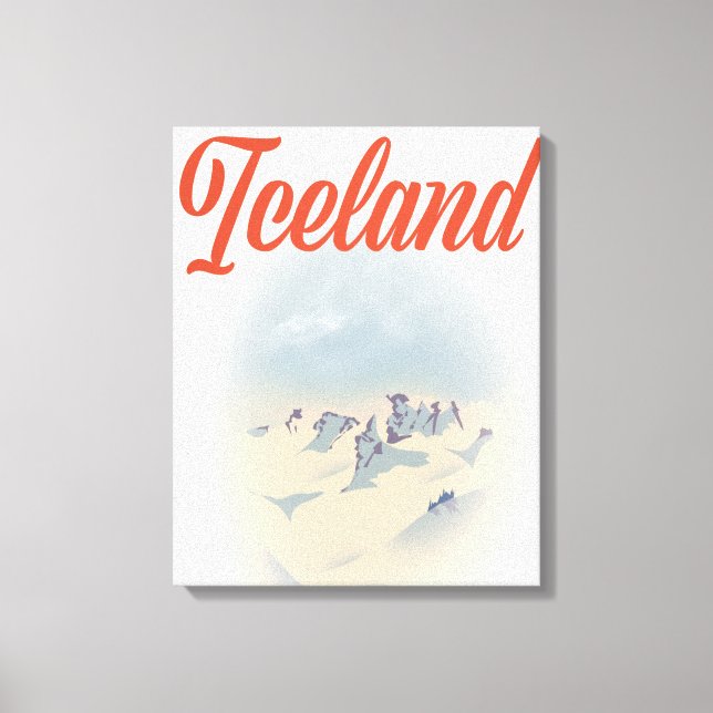 Island "Flyg Idag" vintage reseaffisch Canvastryck (Framsida)