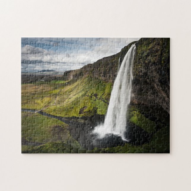 Island för Seljalandsfoss vattenfall | Pussel (Horisontell)
