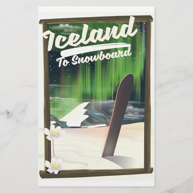 Island för Snowboard Brevpapper (Framsida)