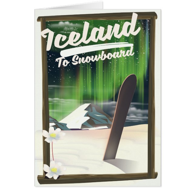 Island för Snowboard Hälsningskort (Framsidan)