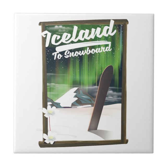 Island för Snowboard Kakelplatta (Framsidan)