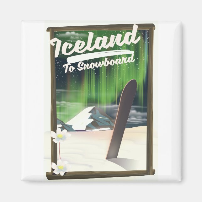 Island för Snowboard Magnet (Framsidan)