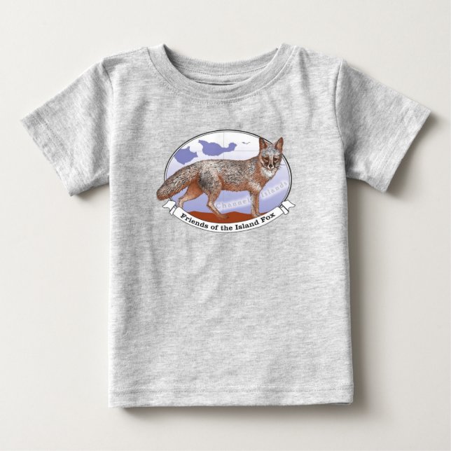 Island Fox Logotyp Grått Baby T-Shirt (Framsida)