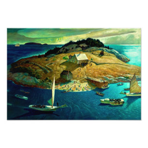 Island Funeral, 1939 av Newell Convers Wyeth Fototryck