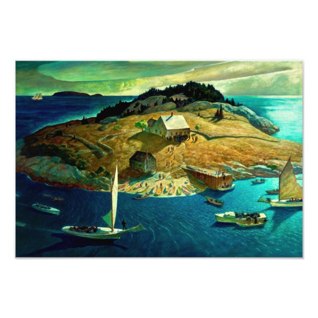 Island Funeral, 1939 av Newell Convers Wyeth Fototryck (Framsidan)