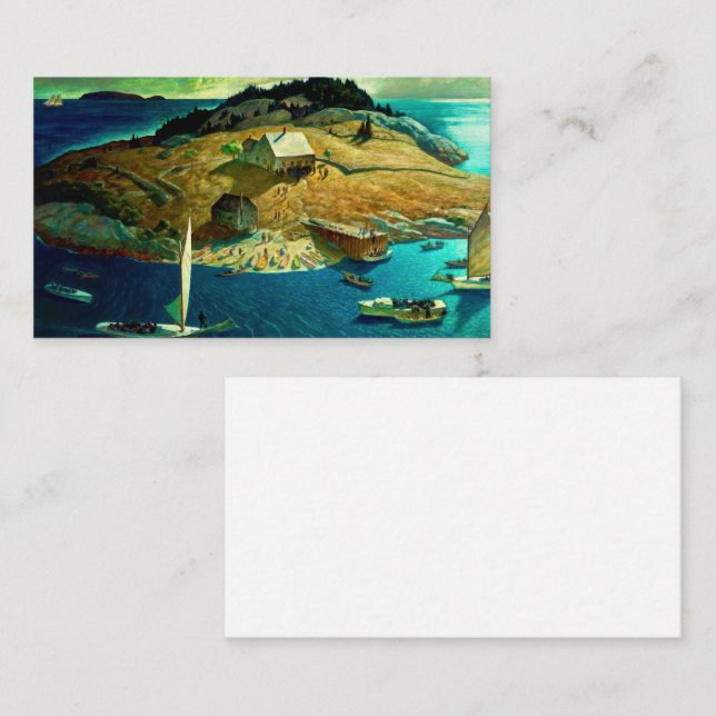 Island Funeral, 1939 av Newell Convers Wyeth Visitkort (Fram/baksida)