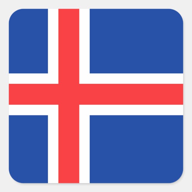 Island Fyrkantigt Klistermärke (Framsida)