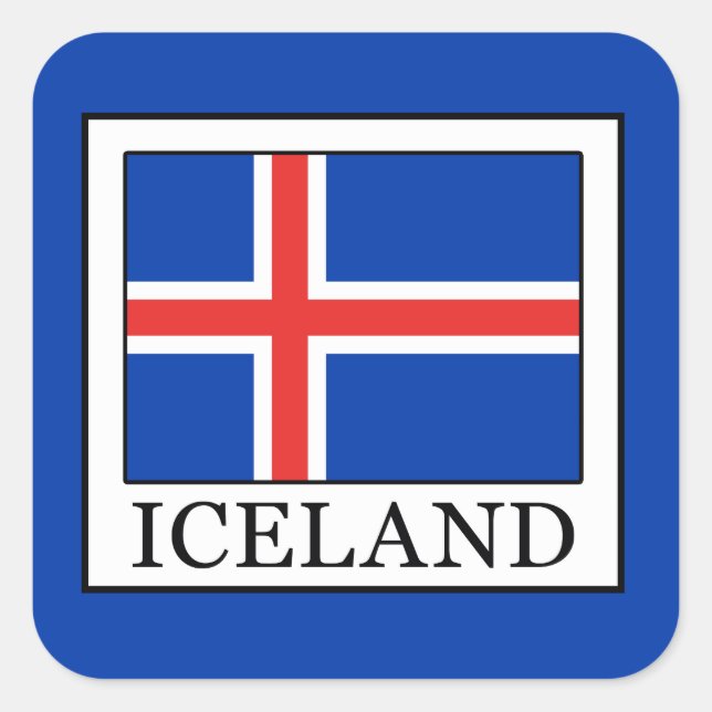 Island Fyrkantigt Klistermärke (Framsida)