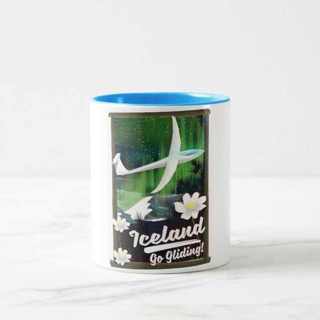 Island - gå Gliding! Två-Tonad Mugg (Center)