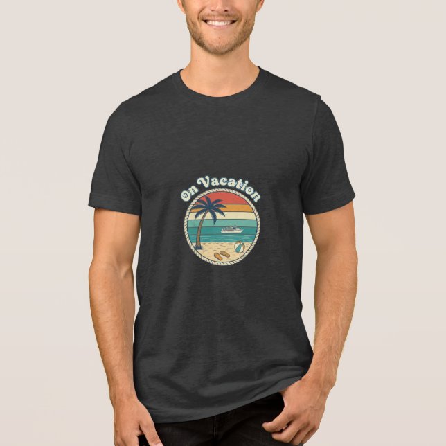 Island Getaway Cruise Vacation Retro Graphic T Shirt (Framsida)