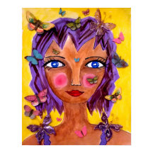Island Girl med Butterflies Poster