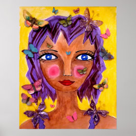 Island Girl med Butterflies Poster