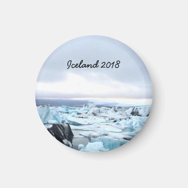 Island - glaciärlagunen Jokulsarlon Magnet (Framsidan)