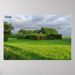 Island - Grönt House Poster