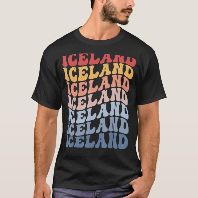 Island Groovy Retro Island T Shirt (Framsida)