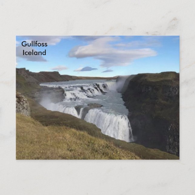 Island - Gullfoss vattenfall Vykort (Framsida)