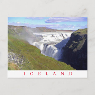 Island Gullfoss Waterfall vykort