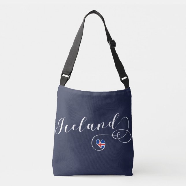 Island Heart Anpassade Bag, isländska Axelväska (Framsida)
